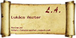 Lukács Aszter névjegykártya